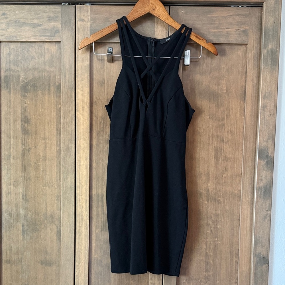 Forever 21 Black Halter Bodycon Mini Dress